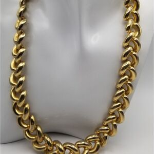 Gold tone chain link necklace gift for her. N136